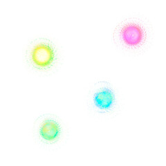 Glowing Colorful Orbs Fireflies transparent png