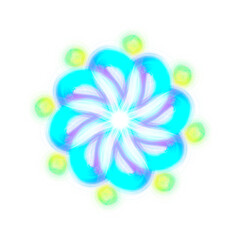glowing mandala. neon chakra. floral transparent png