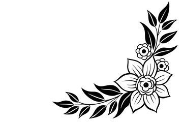 Flowers borders. Collection of design elements isolated on White background. Vector illustration