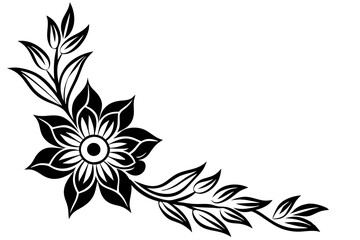 Flowers borders. Collection of design elements isolated on White background. Vector illustration