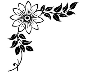 Flowers borders. Collection of design elements isolated on White background. Vector illustration