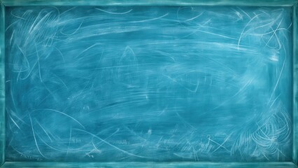 Obraz premium Abstract blue chalkboard background with scribbles and scratches for artistic and creative concept