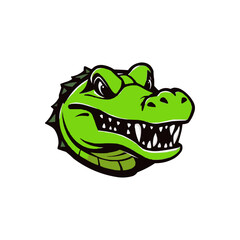 Alligator sport mascot logo. Gator Head vector illustration. green Crocodile vector logo