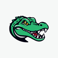 Alligator sport mascot logo. Gator Head vector illustration. green Crocodile vector logo