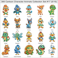 Fototapeta premium Cartoon Character Animals Collection Set of 300 Isolated Animals Part 5
