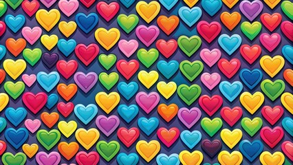 Colorful hearts seamless pattern background