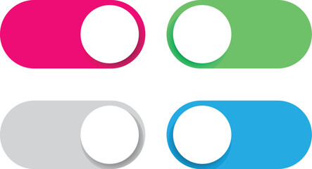 On off switch buttons icon set. power toggle vector buttons.eps10