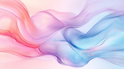 Abstract fluid art with pink, purple, and blue waves on a light background