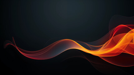 A black background with a red and orange wave