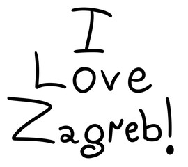 Stylized Cartoon I Love Zagreb Icon