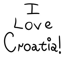 Stylized Cartoon I  Love Croatia Icon