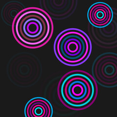 Colorful circles with overlapped. Geometric background. Vector illustration
