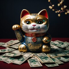 cat, animal, kitten, cute, vector, pet, black, cartoon, isolated, art, illustration, domestic, statue, feline, figurine, luck, decoration, kitty, souvenir, statuette, lucky