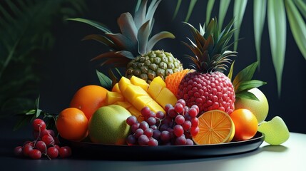 Colorful Tropical Fruit Arrangement