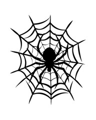 Halloween Creepy Spider Web Icon Vector Illustration on Transparent Background