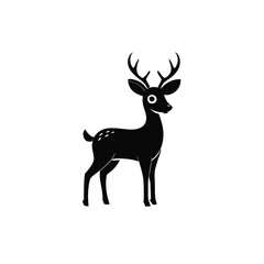 Fototapeta premium a black Deer vector illustration silhouette, isolated white background