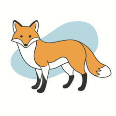 Obraz premium a black fox vector illustration silhouette, isolated white background, 