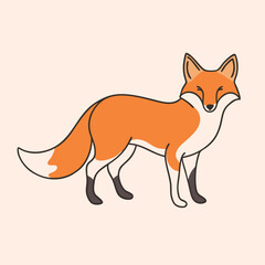 Obraz premium a black fox vector illustration silhouette, isolated white background, 