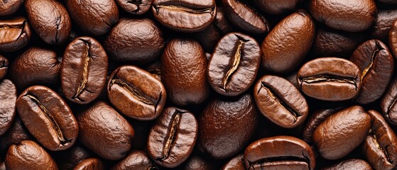 Obraz premium A close up of coffee beans with the idea of the coffee beans being the main focu