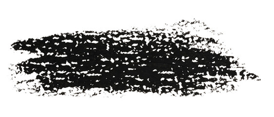 Brush stroke of black watercolor paint on isolated background