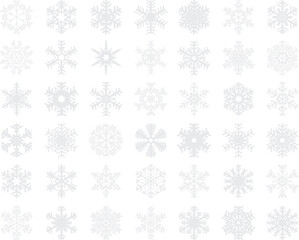 Seamless pattern of white snowflakes