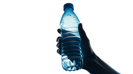 A person is holding a bottle of water. The bottle is clear and the person's hand is holding it. Concept of importance and necessity for staying hydrated