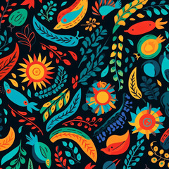 Fototapeta premium seamless abstract pattern with leaves