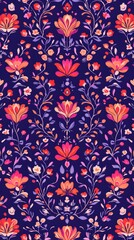 Flowers, Florals, Shapes, Waves, Leaves, Red and Purple, Texture, Pattern Background, Wallpaper, Cover and Screen for Smartphone, PC, Laptop, 9:16 and 16:9 Format