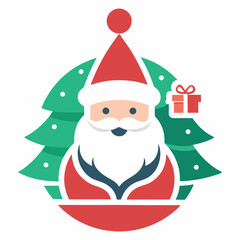 Merry Christmas with Santa Claus T-Shirt Design Illustration