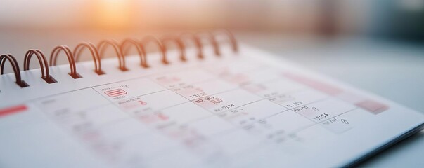Close-up of a digital calendar with reminders and notifications, multitasking, time management tools