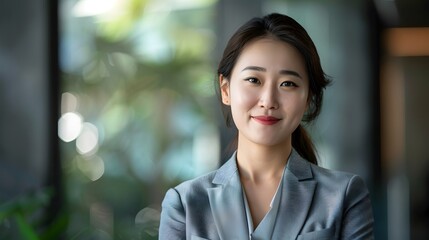 Portrait of a beautiful smiling Asian business woman