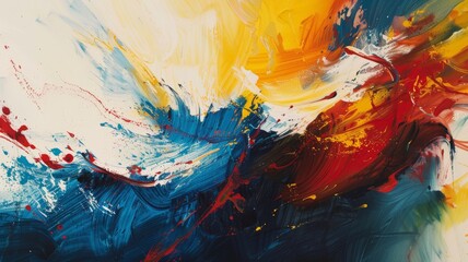 Abstract Acrylic Painting with Dynamic Strokes