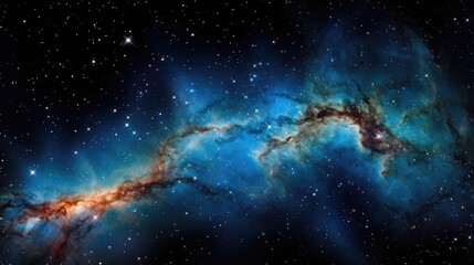 A breathtaking view of a nebula, a vast cloud of gas and dust, illuminated by the light of distant stars.