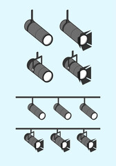 Studio Spotlight scene light vector illustration