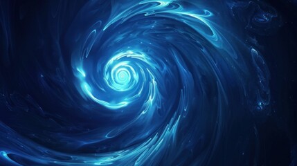 swirling blue vortex, digital art, glowing patterns, abstract background, cosmic design, tranquil and mysterious, suitable for various creative projects and themes