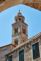 Stone bell tower in Dubrovnik, Croatia