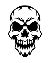 Vector Illustration of Scary Halloween Skull Icon on Transparent Background