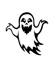 Vector Halloween Ghost Icon on Transparent Background for Spooky Designs