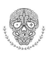 Day of the Dead, vector art character graphic drawing illustration for stickers, streetwear, t-shirts, logos, print-on-demand, print, or branding