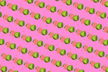 seamless pattern guava, pink background with guava, pink background with fruit, fruit illustration, fruit, food, seamless background fruit, seamless pattern, seamless pattern with guava, illustration