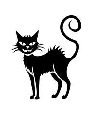 Vector Halloween Cat Icon on Transparent Background for Spooky Designs