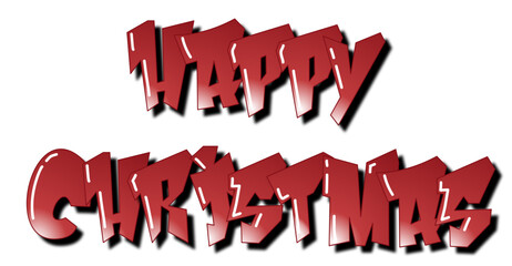 merry Christmas - Graffiti Styled Street Art Cool Font, Fully editable. Color: RED	
