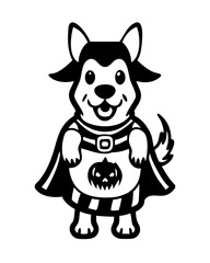 Adorable Halloween Dog Icon Vector Illustration on Transparent Background