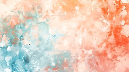 Obraz premium A harmonious blend of pastel peach, coral, and sky blue, creating a soothing and delicate spring abstract background, perfect for themes of renewal and freshness