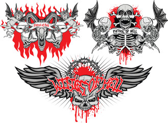 Gothic sign with skull, grunge vintage design t shirts
