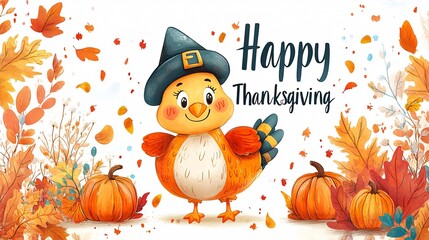 thanksgiving card with turkey