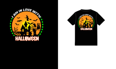 I love with halloween t shirt design