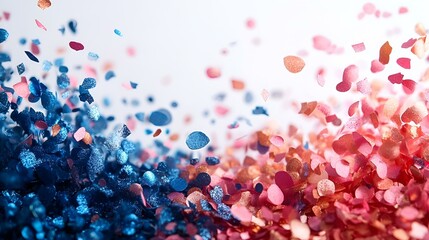 a blue and pink confetti. 