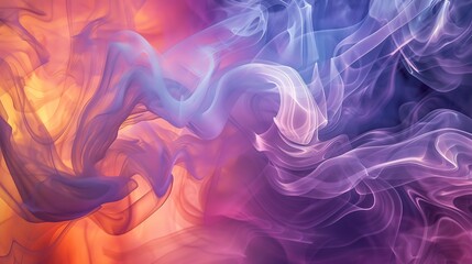 Fototapeta premium Delicate waves and swirls of colorful smoke create a mesmerizing abstractive visual, perfect for themes involving imagination and creativity
