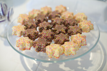 Display of iced star shaped biscuits
